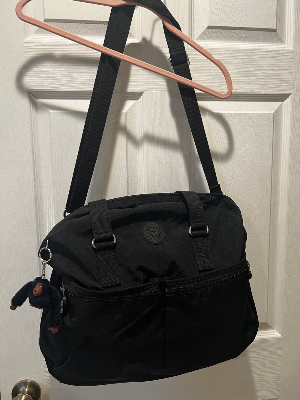 Kipling Eugina Large Weekender/Satchel Black Crossbody Bag with Keychain